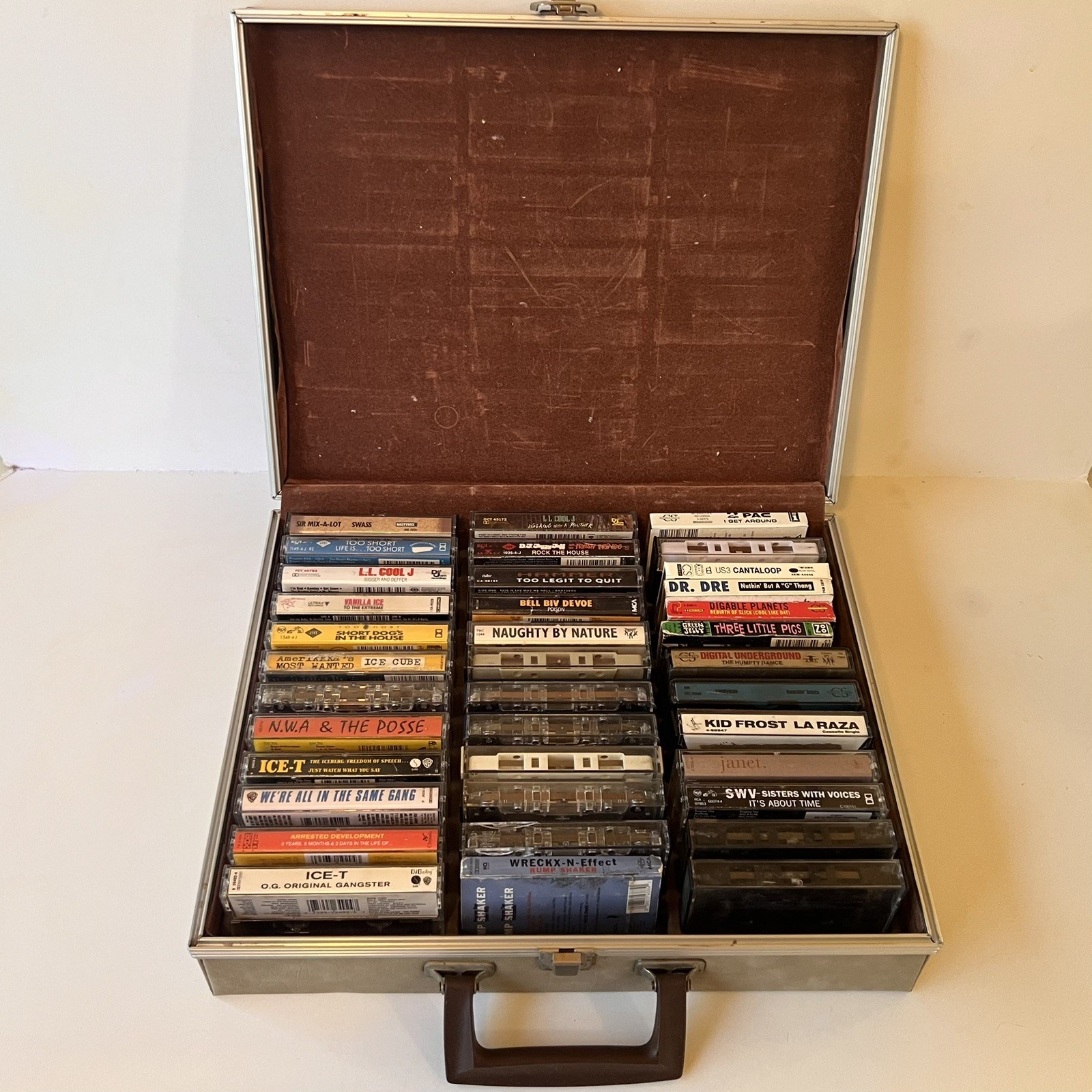Vintage 80s 90s Hip Hop Rap Cassette Lot w/ Case Ice Cube NWA 2Pac Too Short