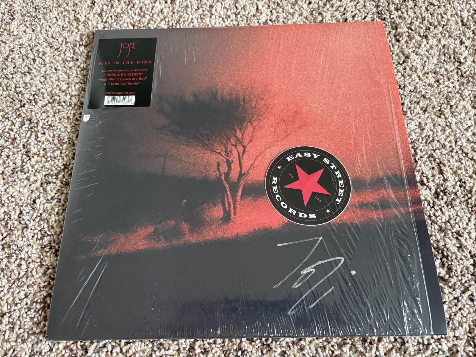 SIGNED COVER Joji - Piss in the Wind - Black Vinyl Record LP Autographed Silver