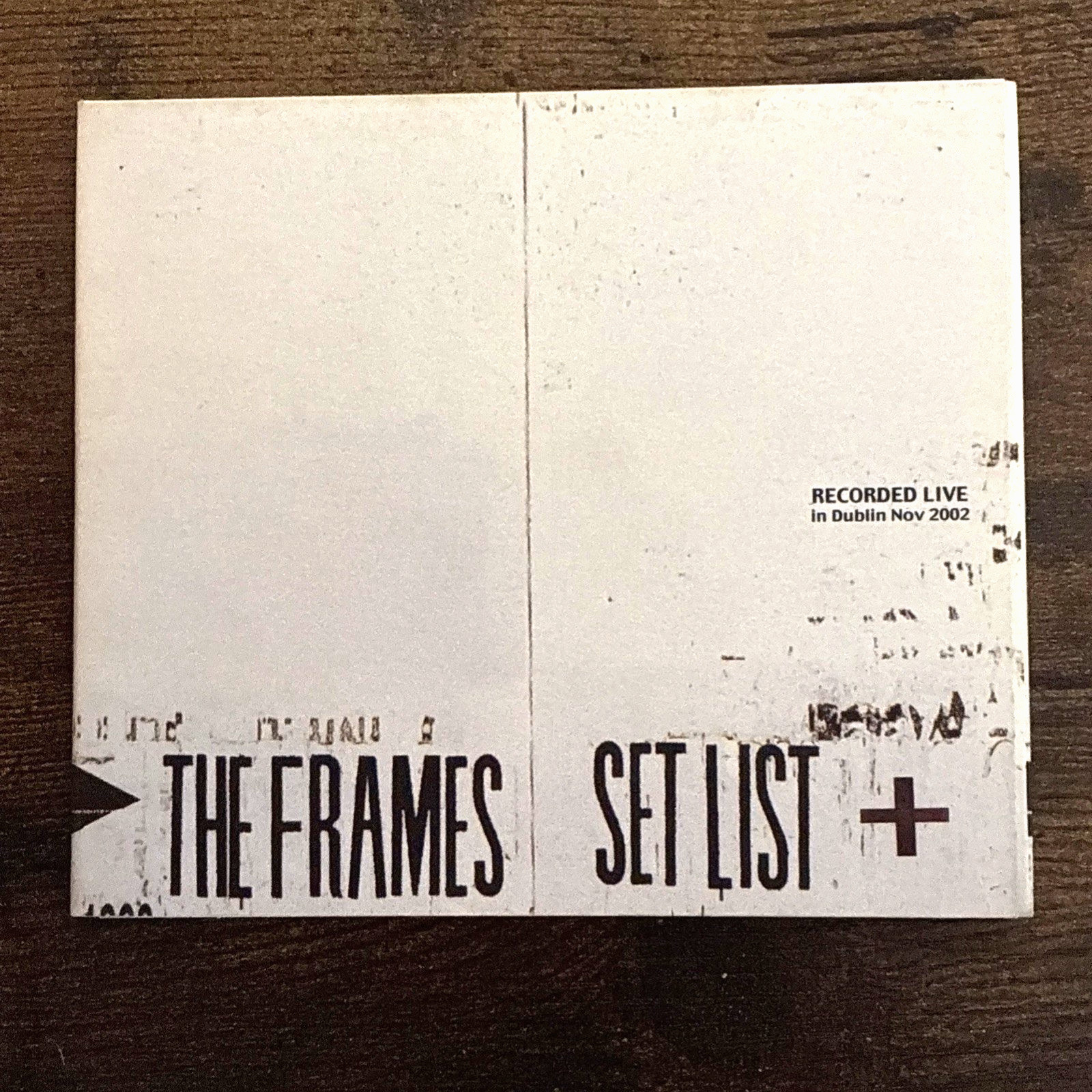 Set List by The Frames CD Recorded Live In Dublin Nov 2002