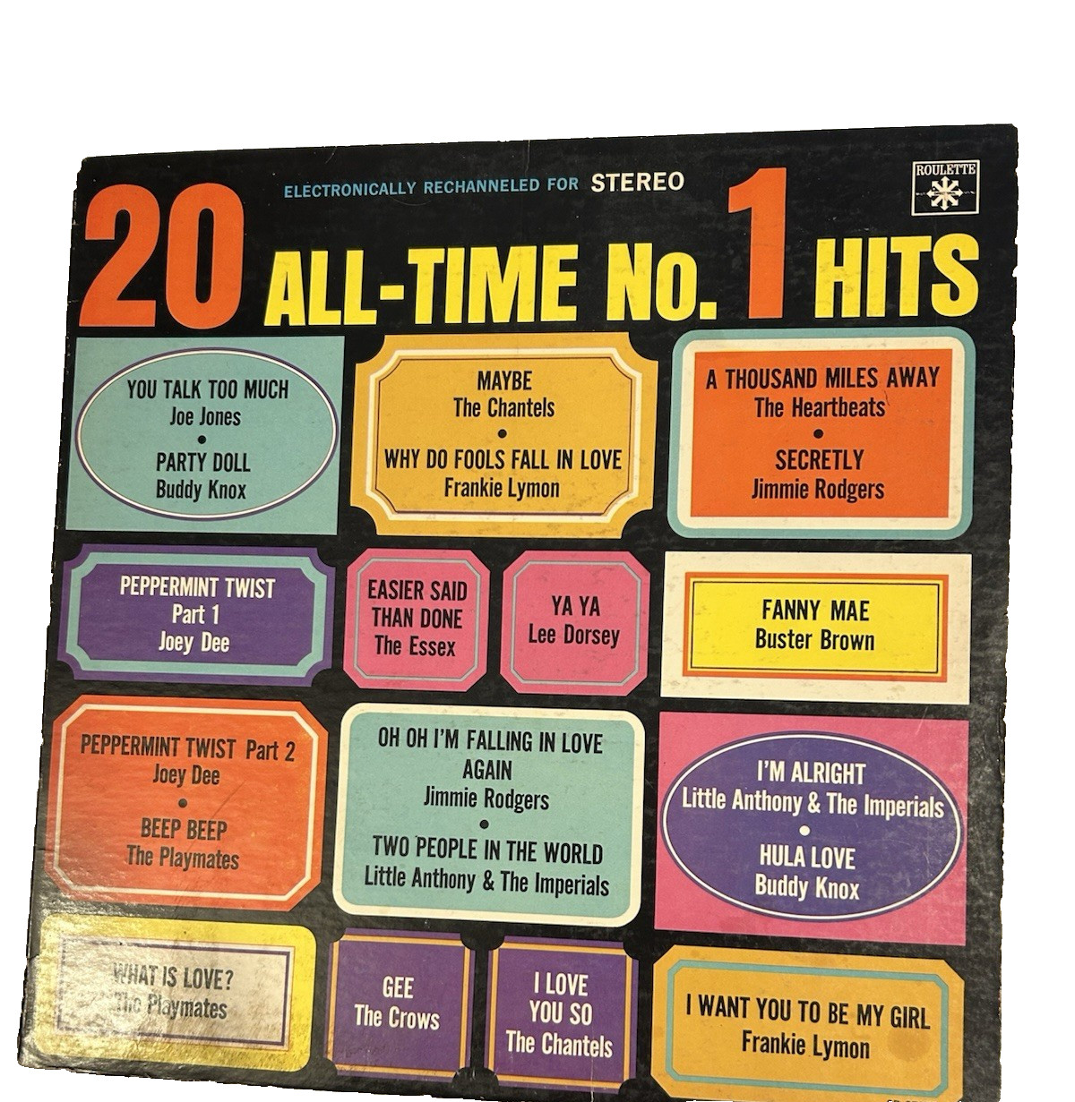 20 ALL-TIME NO. 1 HITS Various LP  r 25290 (Vinyl, Roulette) VG 9.99