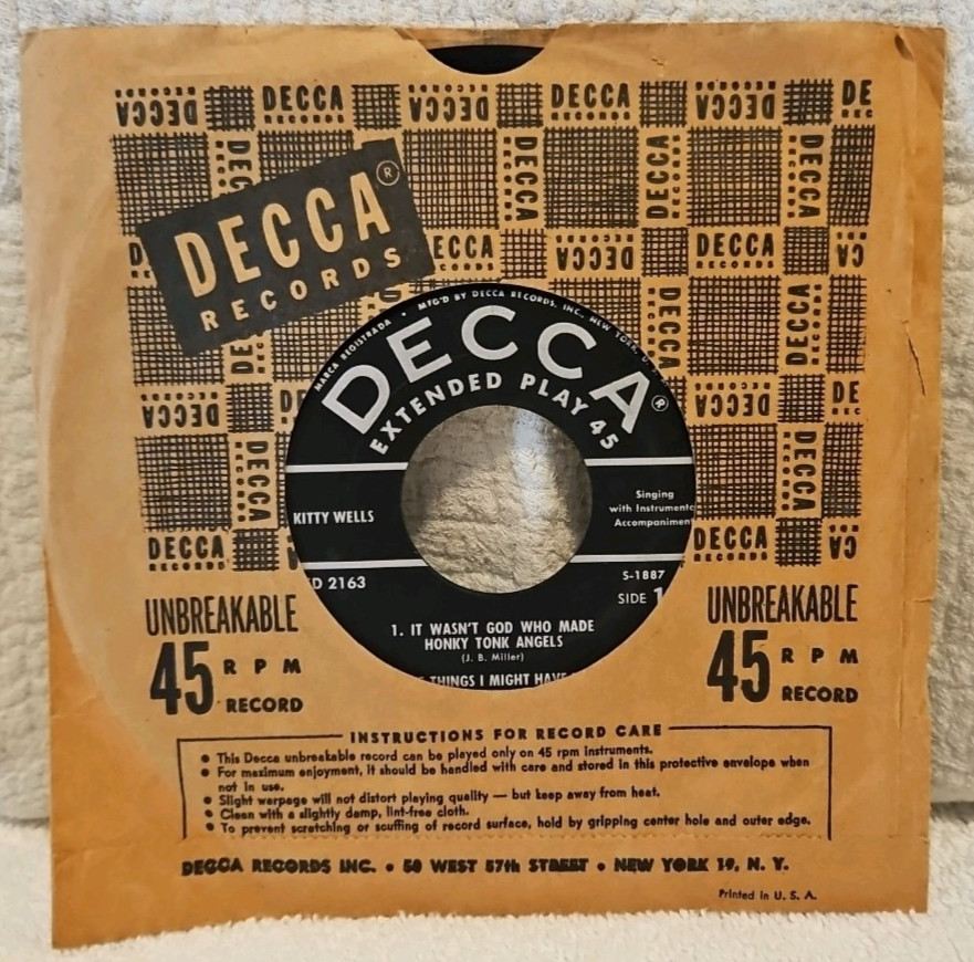Kitty Wells – Kitty Wells Sings - 1957 Decca ED 2163 7