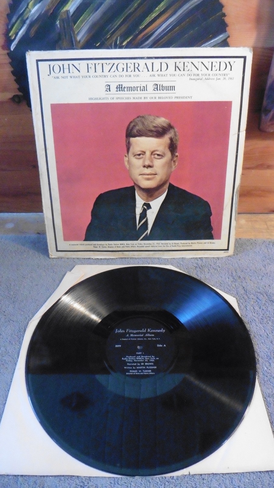 Vintage 1963 John Fitzgerald Kennedy A Memorial Album JFK 2099 Vinyl 33 Record