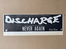 DISCHARGE NEVER AGAIN MEMORABILIA original PUNK music press advert from 1984 - p picture