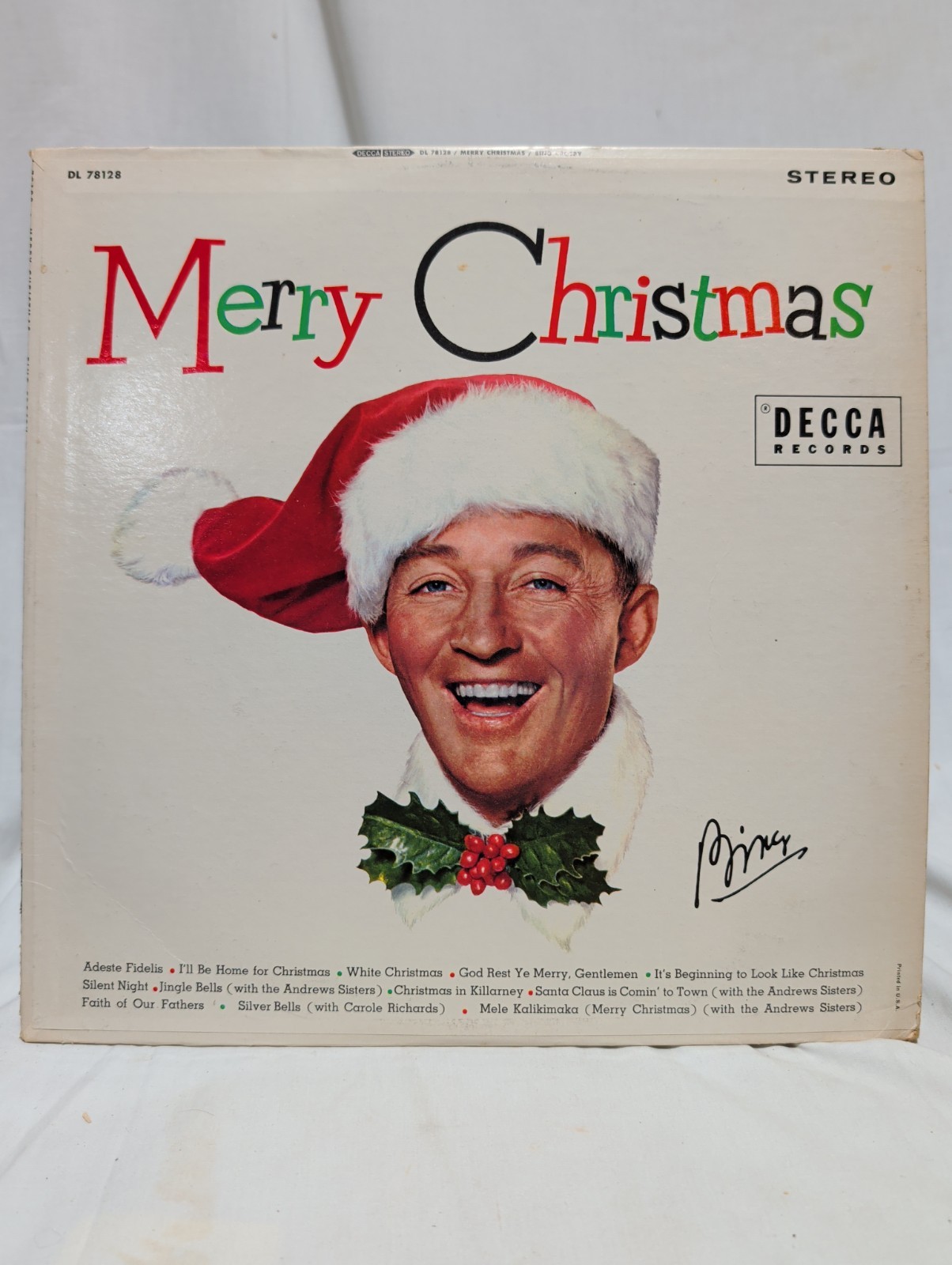 BING CROSBY Merry Christmas 1960 LP RCA Reissue MONO DL 8128 VG+/VG+