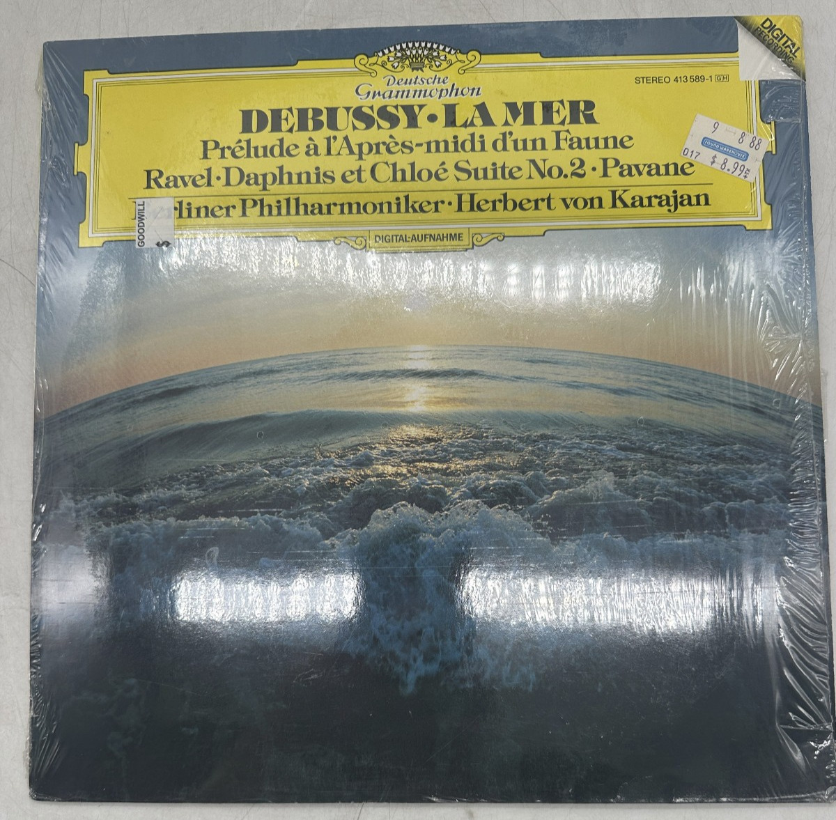 Debussy Ravel Herbert von Karajan La Mer Daphnis Et Chloe DGG 413 589-1 NM
