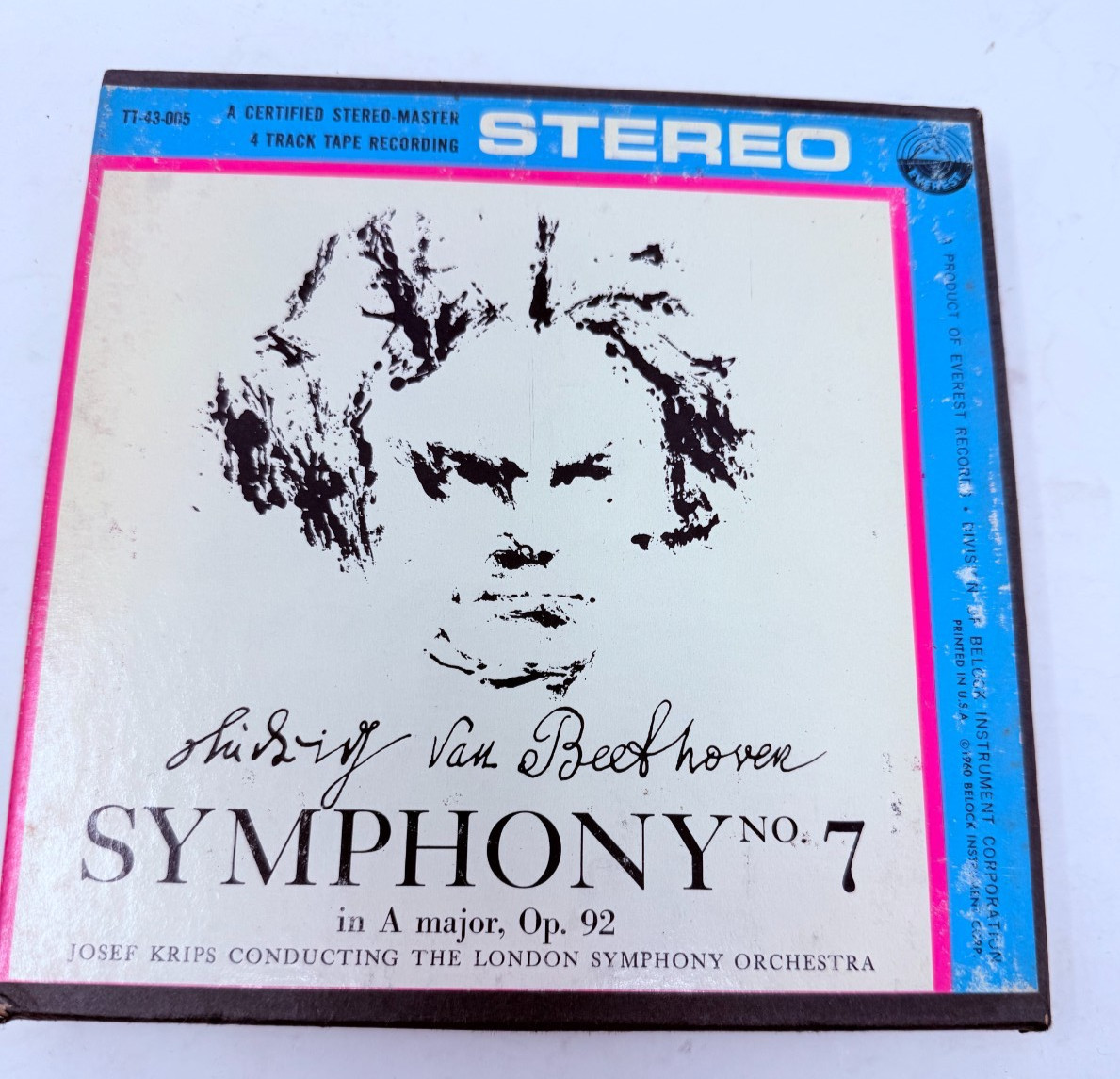 Vtg Everest Stereo 4-Track Reel Tape Beethoven Symphonies 3 & 7 Josef Krips