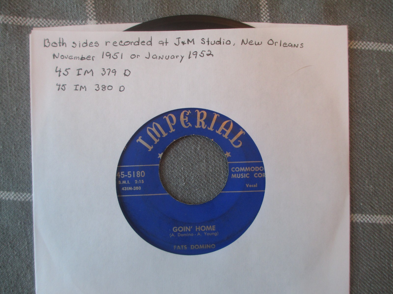 FATS DOMINO 1952 Goin\' Home / Reeling And Rocking IMPERIAL 7\