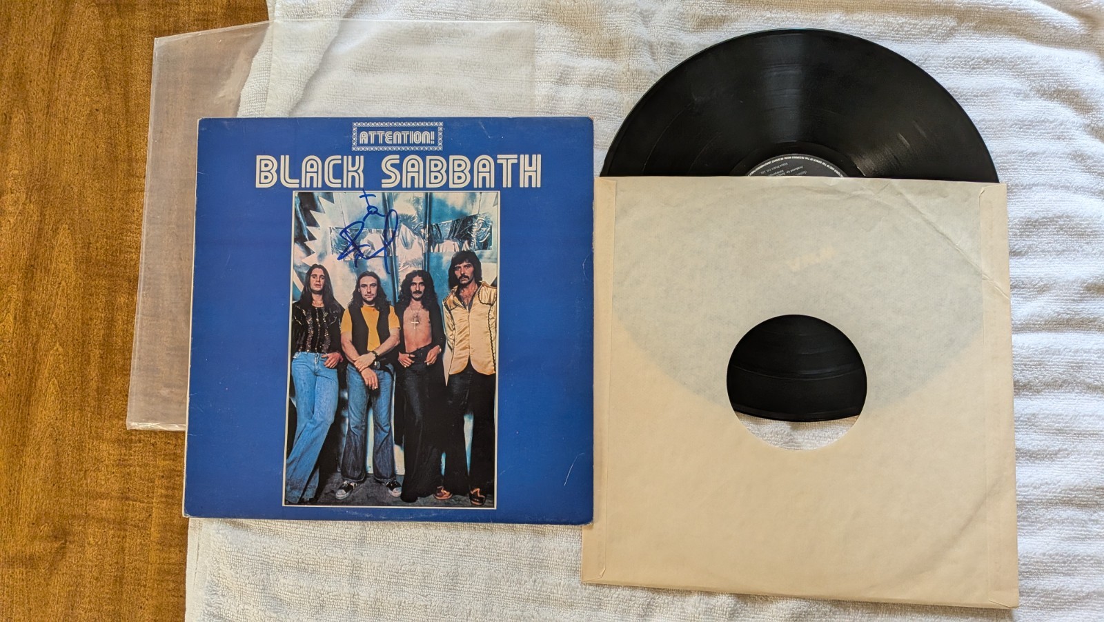 Black Sabbath Attention Volume 2 original 1975 vinyl signed by Bill Ward