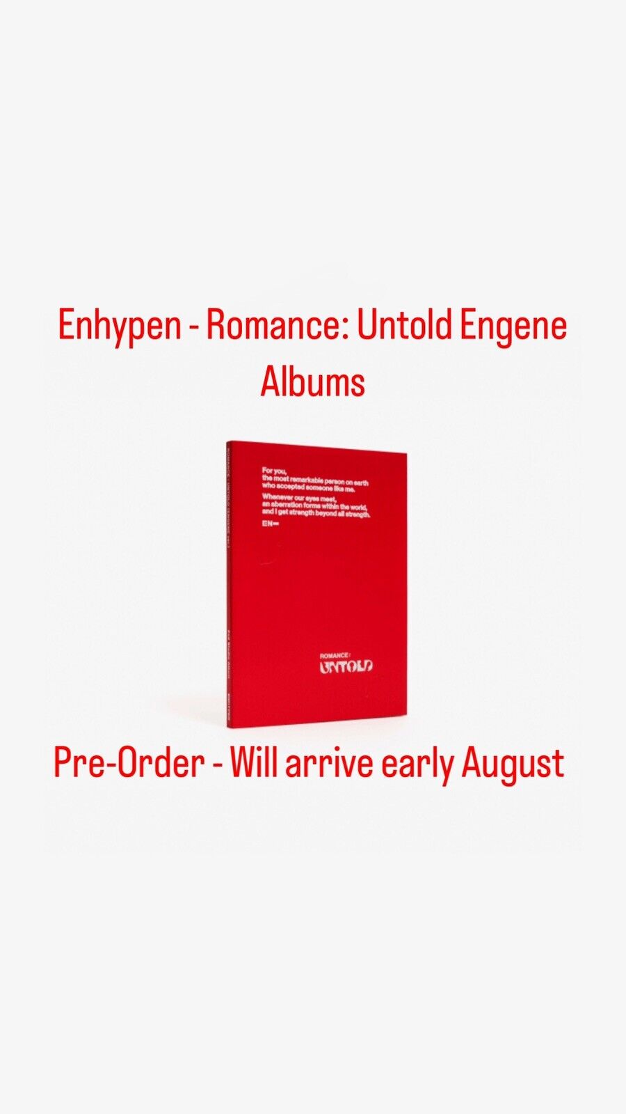 *PRE-ORDER* Enhypen - Romance: Untold ENGENE version 