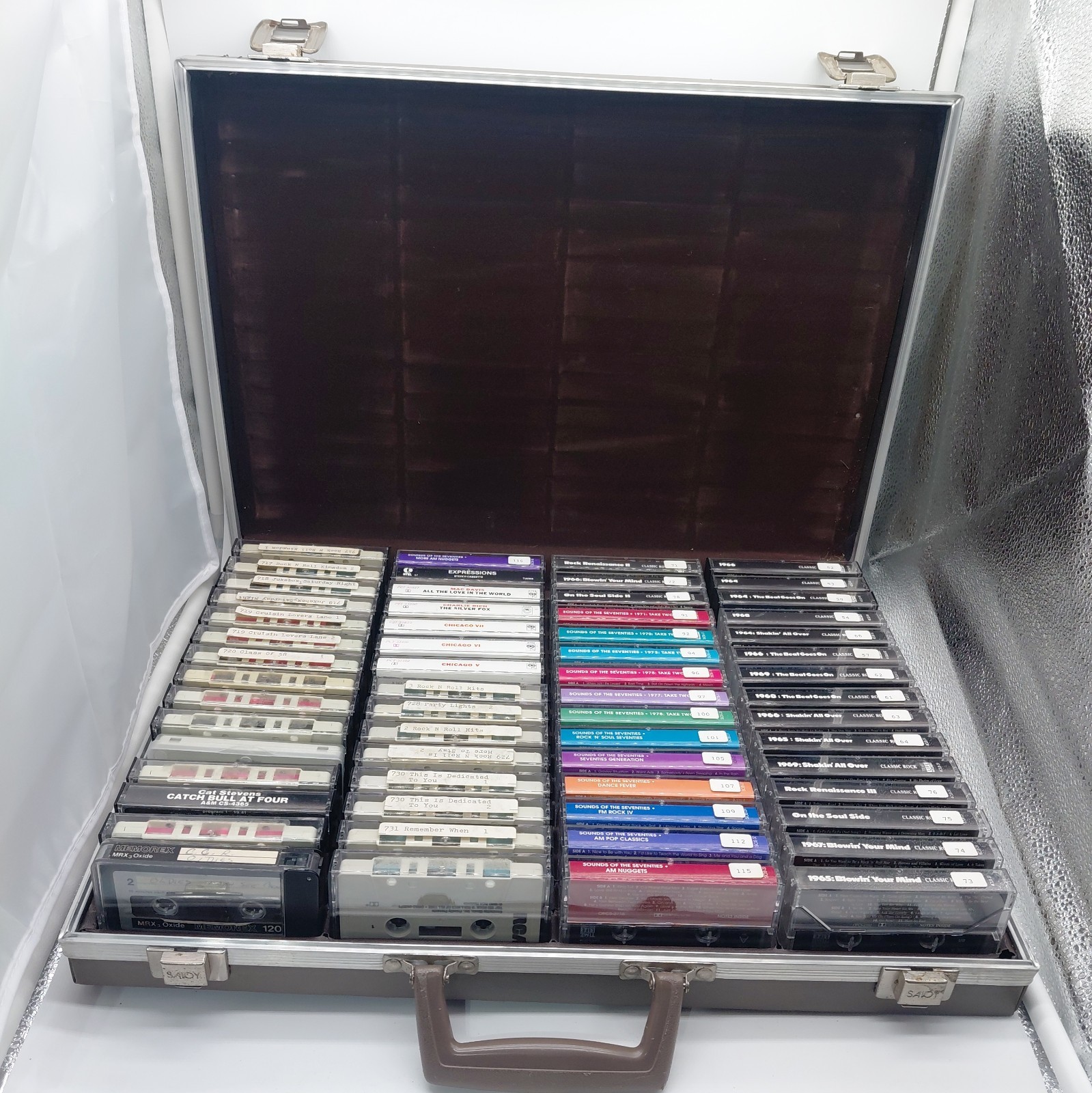 60 Vintage Cassette Lot Time-Life Classic Rock Sounds of 70s Chicago w/ Case