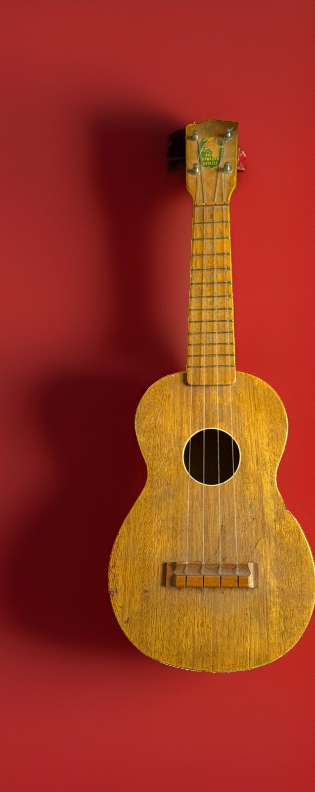 HILO HAWAIIAN UKULELE toy guitar uke calif surf hula music vtg mahogany wood art