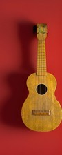 HILO HAWAIIAN UKULELE toy guitar uke calif surf hula music vtg mahogany wood art picture