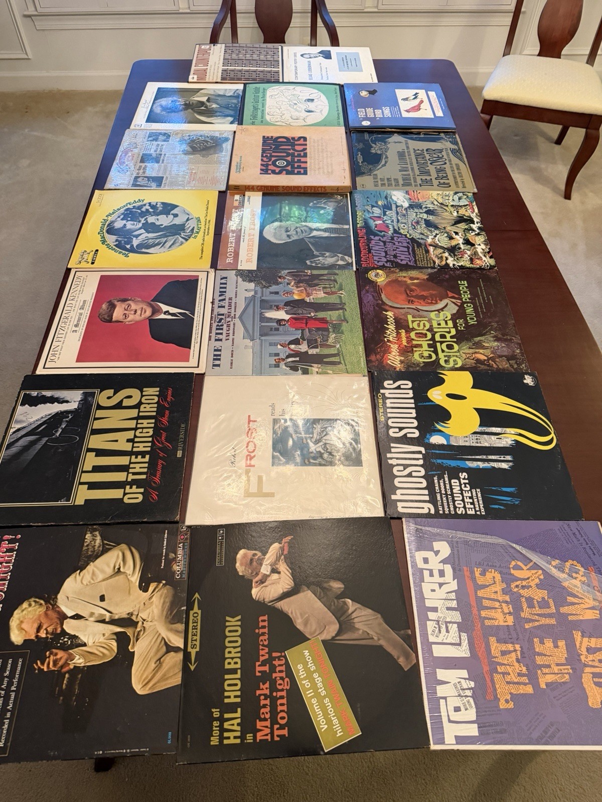 20 Vintage LP Lot Spoken Word Horror Halloween Frost Hitchcock Sound Effects