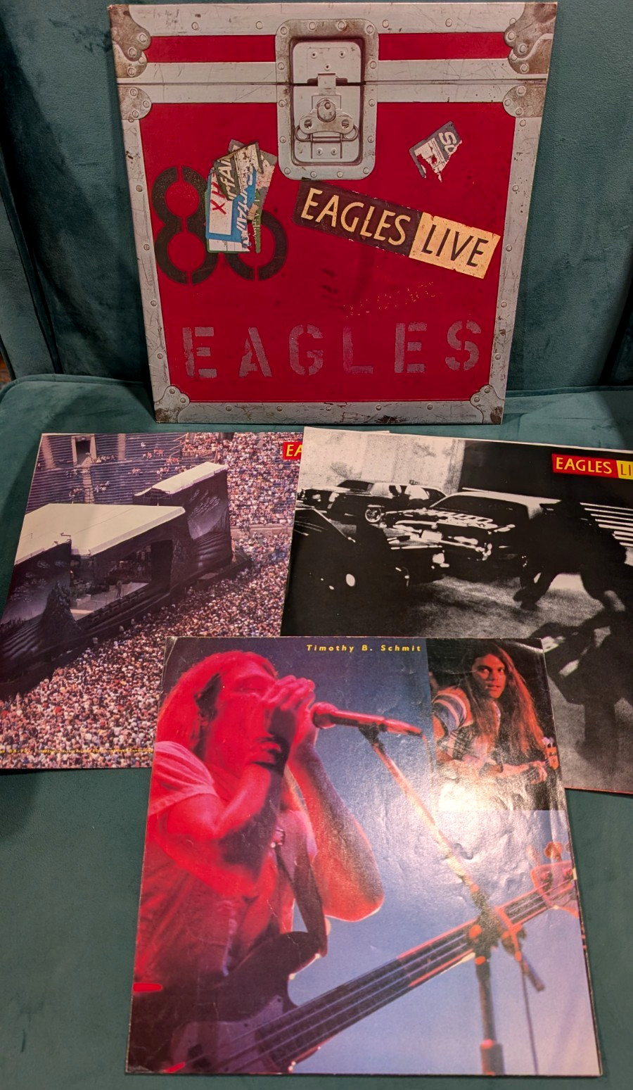 The Eagles Live LP Album Original Poster Inserts Asylum BB-705 Sterling HEAR EX