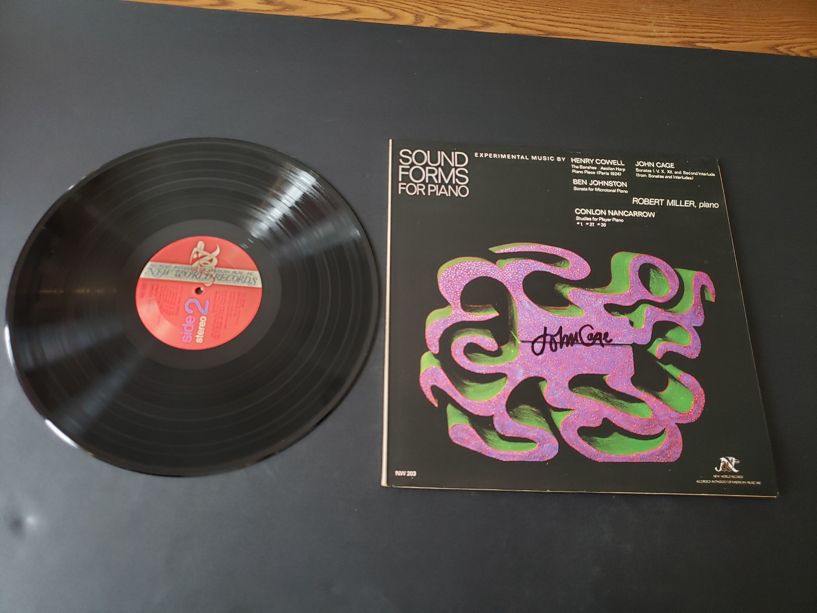 john cage AUTOGRAPHED 1970s EXCELLENT Sound Forms For Piano LP33