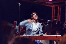 Stevie Wonder playing a Hohner Clavinet keyboard performs on the s- Old Photo picture