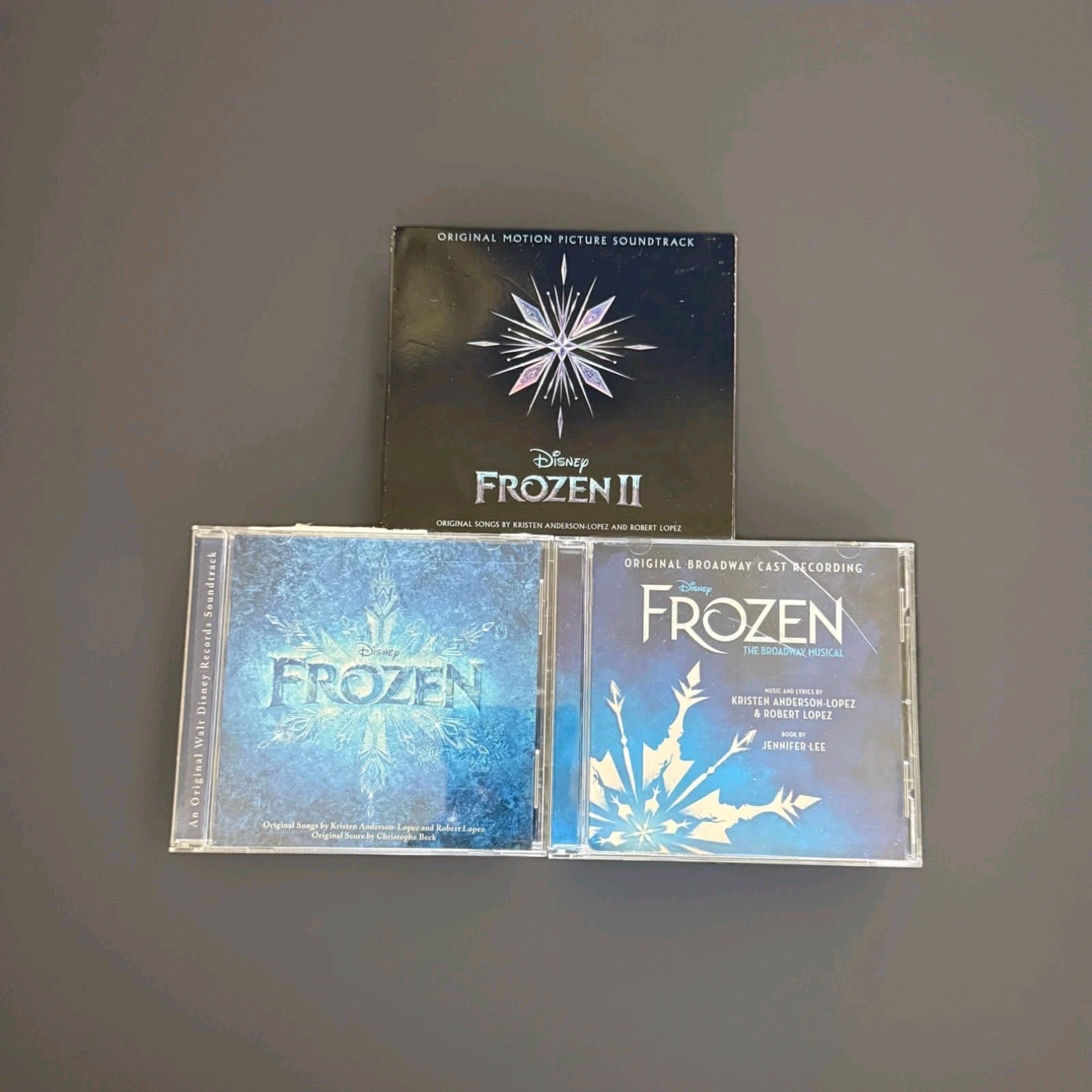 Set Of 3: Disney Frozen I, II & Broadway Musical Soundtrack CDs [VG]