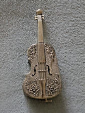 Vintage Chrome Metal Alloy - Cello/Violin/Bass/Guitar - Trinket Music Box - 9