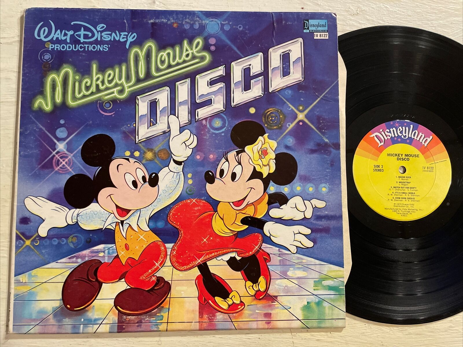 Walt Disney Productions’ Mickey Mouse Disco LP Disneyland Stereo GD+/VG+