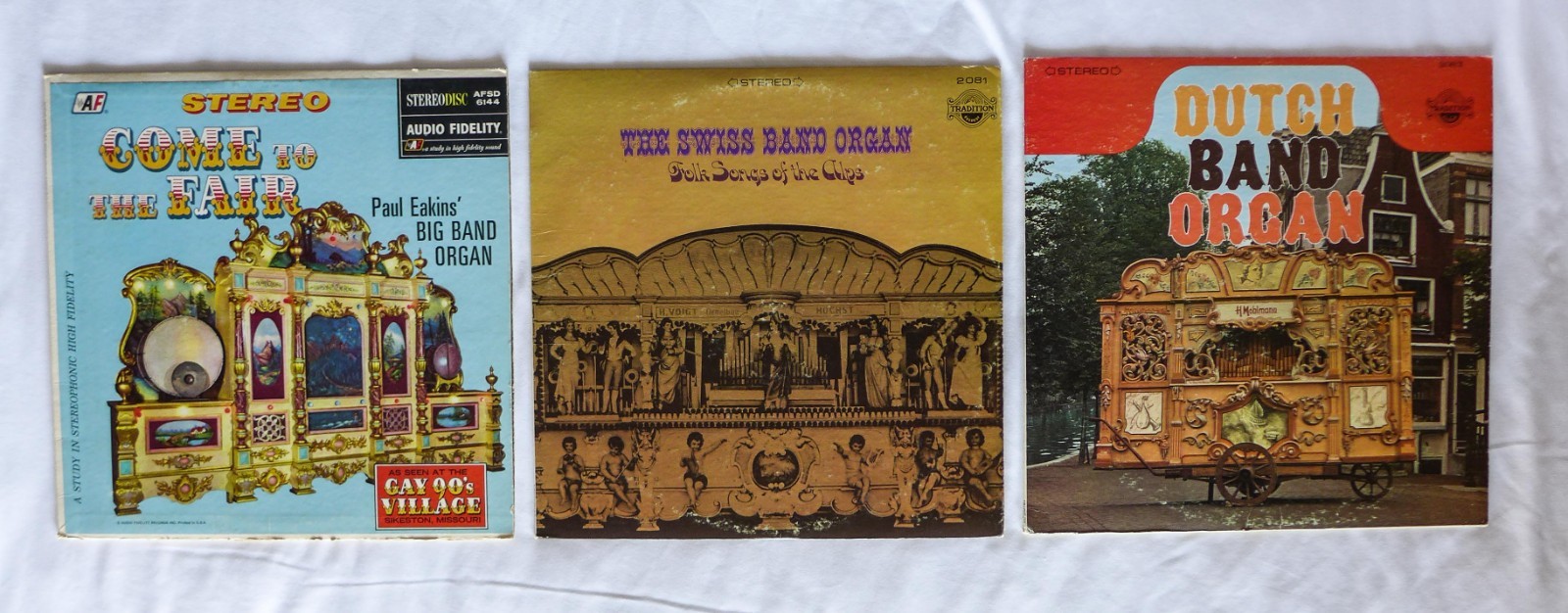 Vintage  Organ LP's-Dutch Band Organ('58) Big Band Organ('57)Swiss Band Organ'70