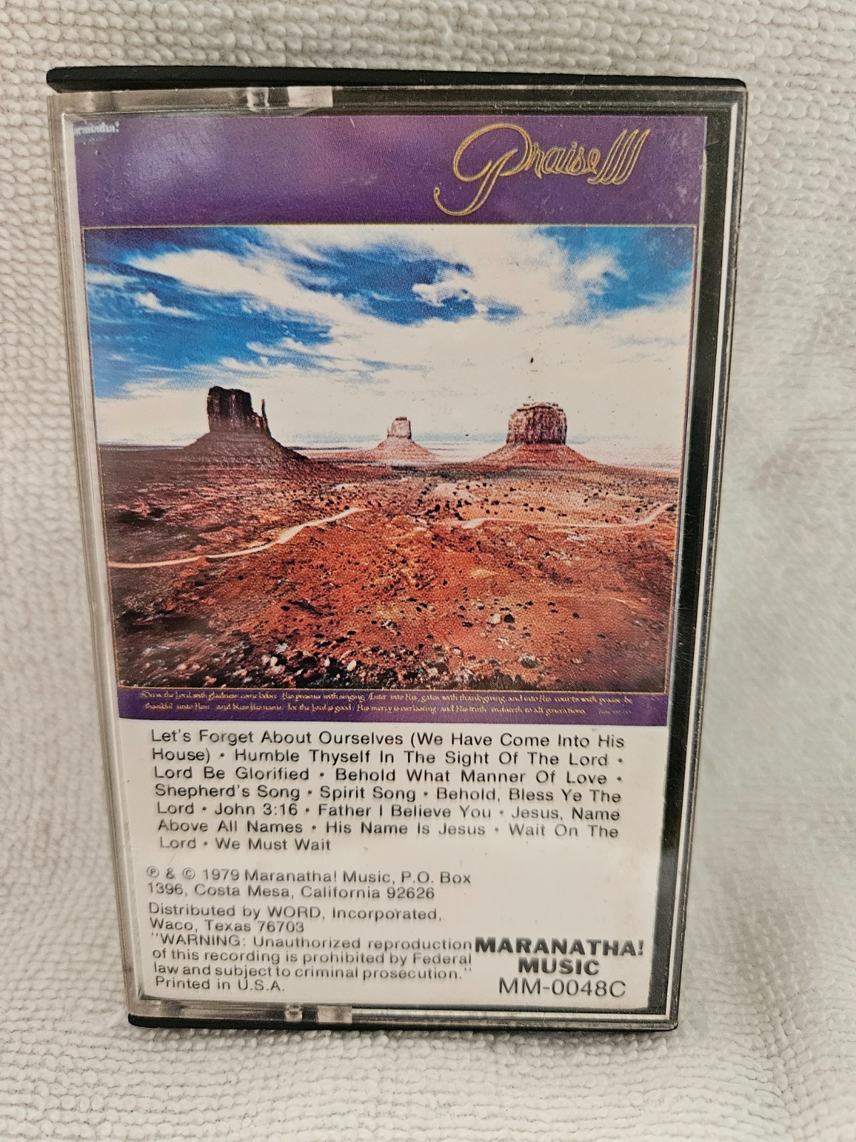 MARANATHA Music PRAISE  III CASSETTE Tapes Vintage Christian artist church RARE
