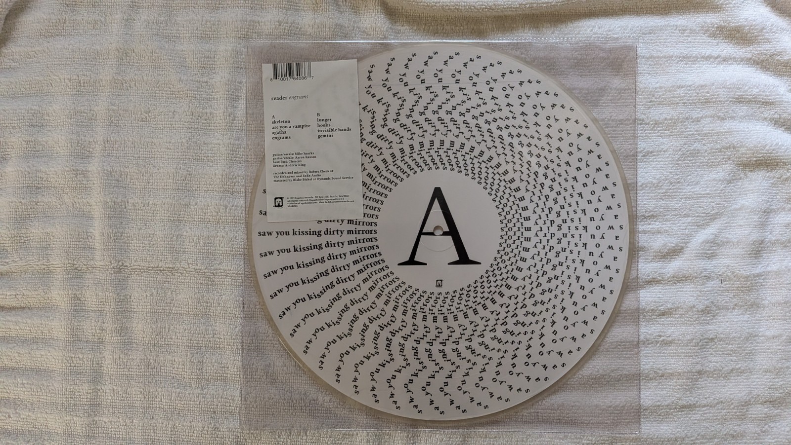 Reader Engrams LP Vinyl Clear Black White Spartan Records SPAR066 2019 New