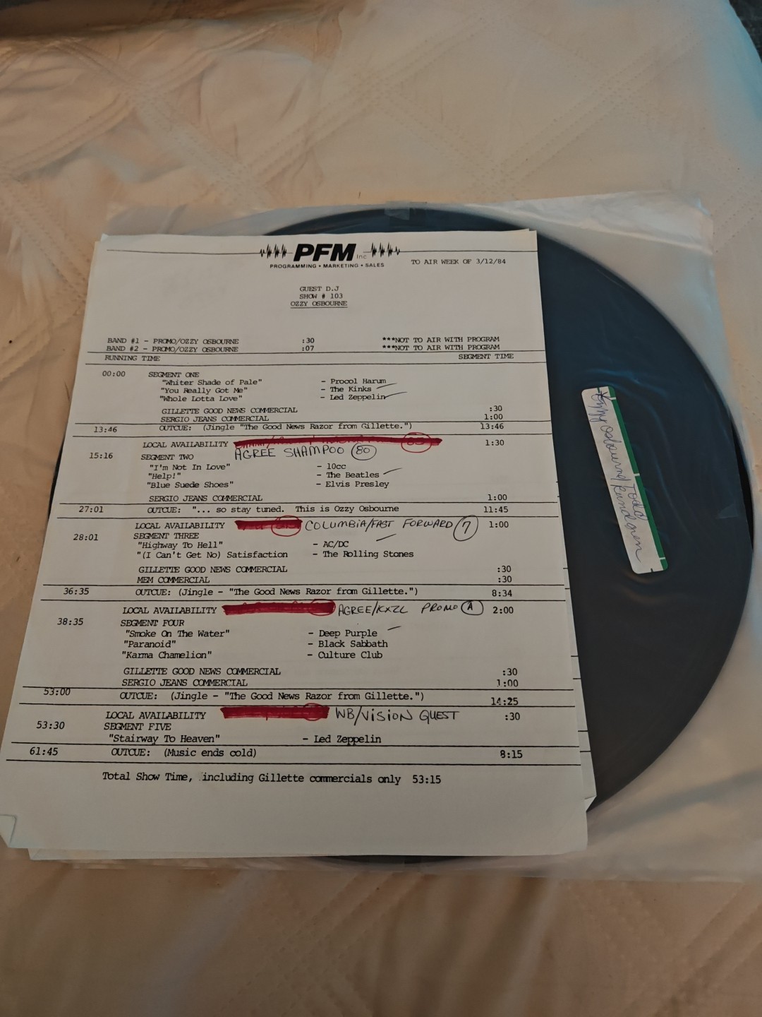 PFM Programming Show 103 & 104 Ozzy Osbourne Guest DJ 3/12/84/ &3/21/84 Rundgren