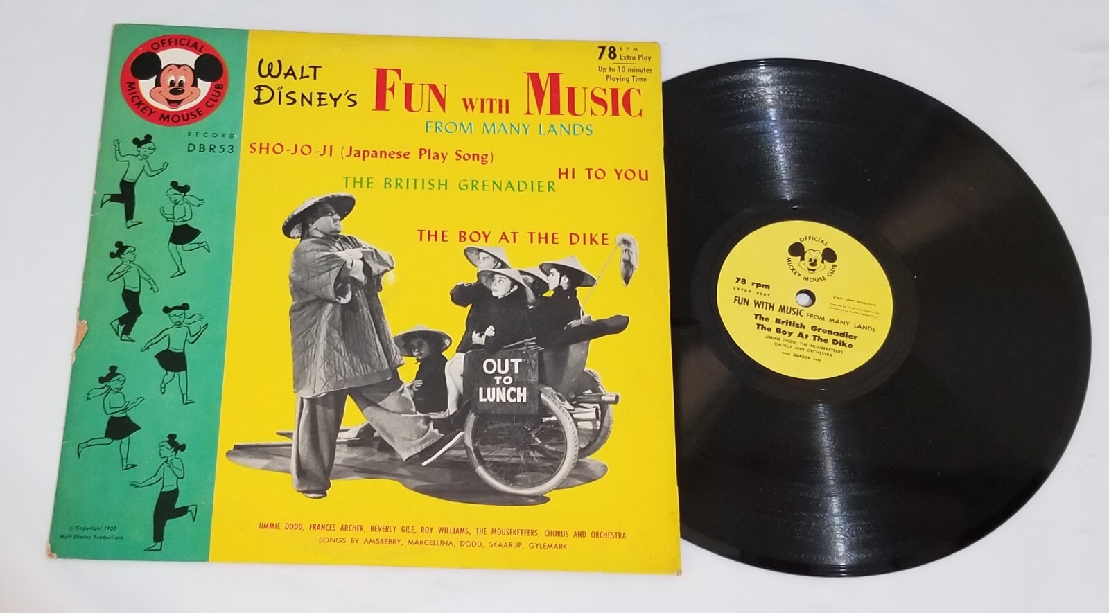 1955 Walt Disney's FUN WITH MUSIC FROM MANY LANDS Record 78 RPM DBR53 Mint
