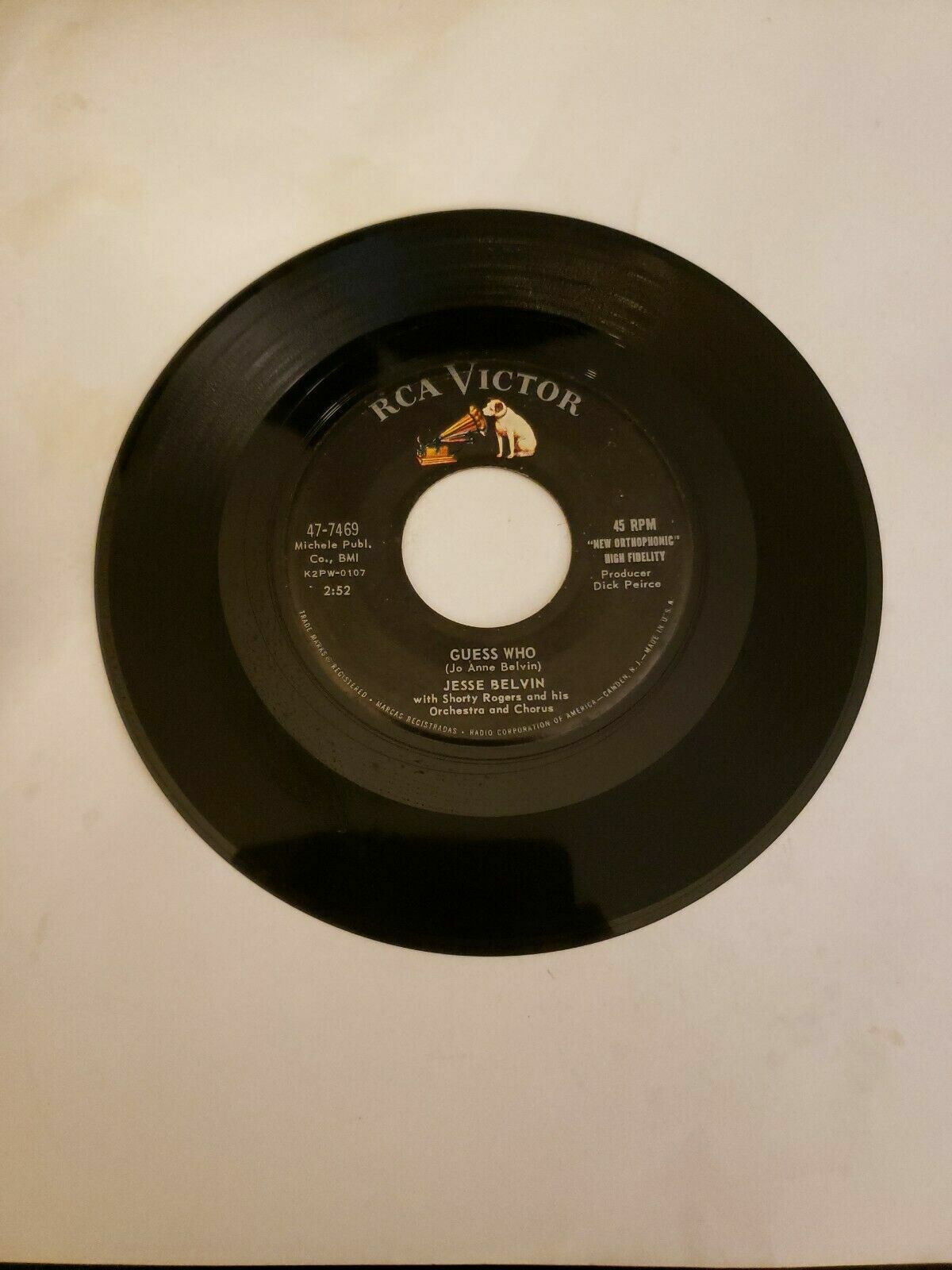 Jesse Belvin- Guess Who - RCA Victor (45RPM 7”  Single)(J468) 