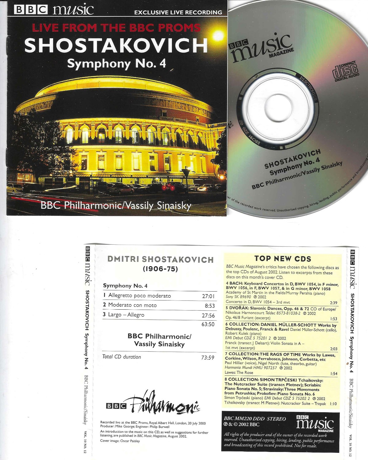 SHOSTAKOVICH SYMPHONY No. 4 LIVE BBC PHILHARMONIC ORCHESTRA  CD  