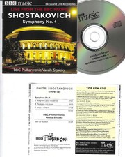 SHOSTAKOVICH SYMPHONY No. 4 LIVE BBC PHILHARMONIC ORCHESTRA  CD   picture