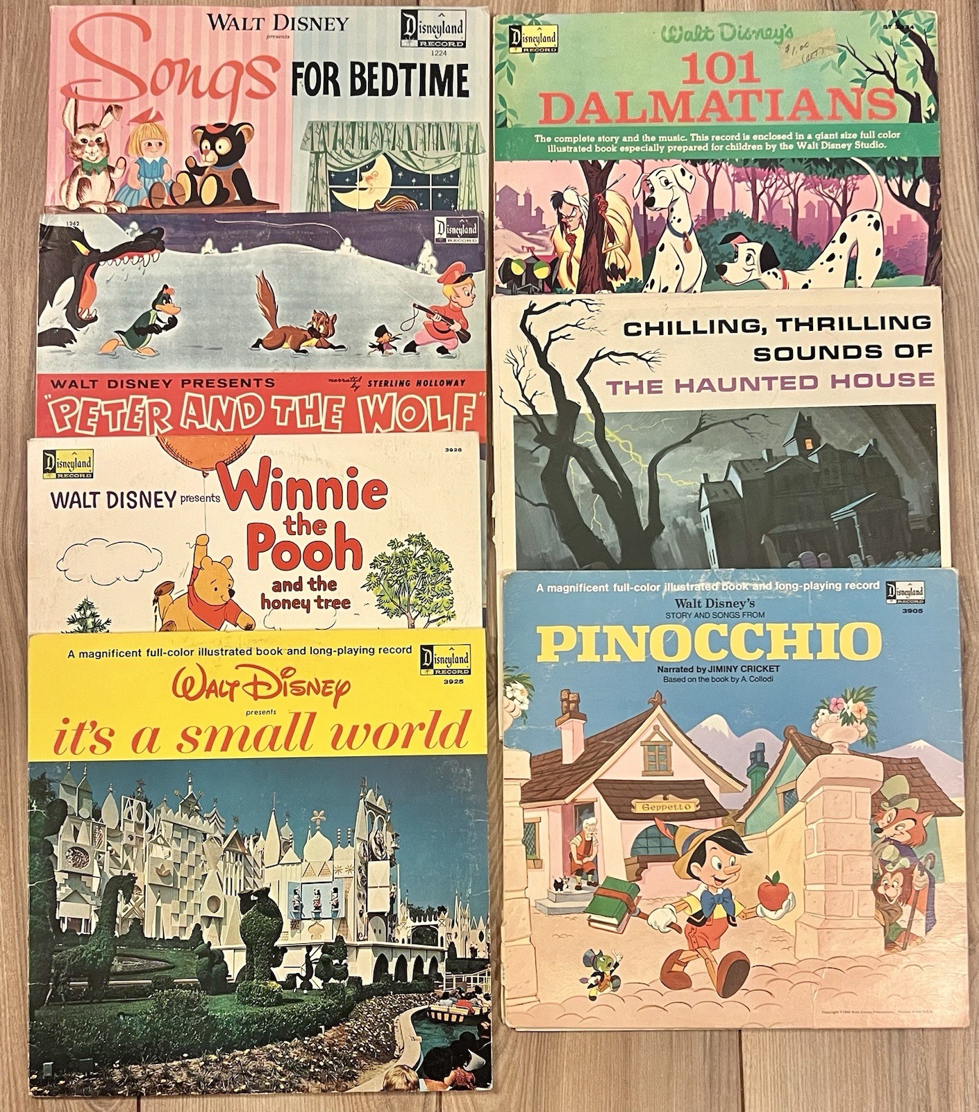 Lot Of 7 Walt Disney Records LP Vinyl 101 Dalmatians Winnie The Pooh Pinocchio