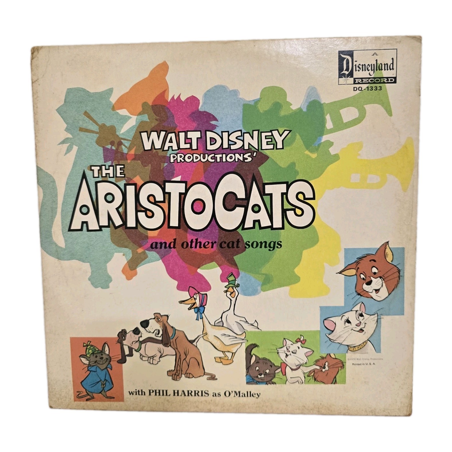 THE ARISTOCATS AND OTHER CAT SONGS 1970 Vinyl LP Disneyland DQ 1333 Phil Harris