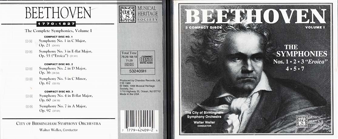 The Complete Symphonies Volume I ~ Ludwig van Beethoven ~ Classical ~ 3 CDs ~ VG
