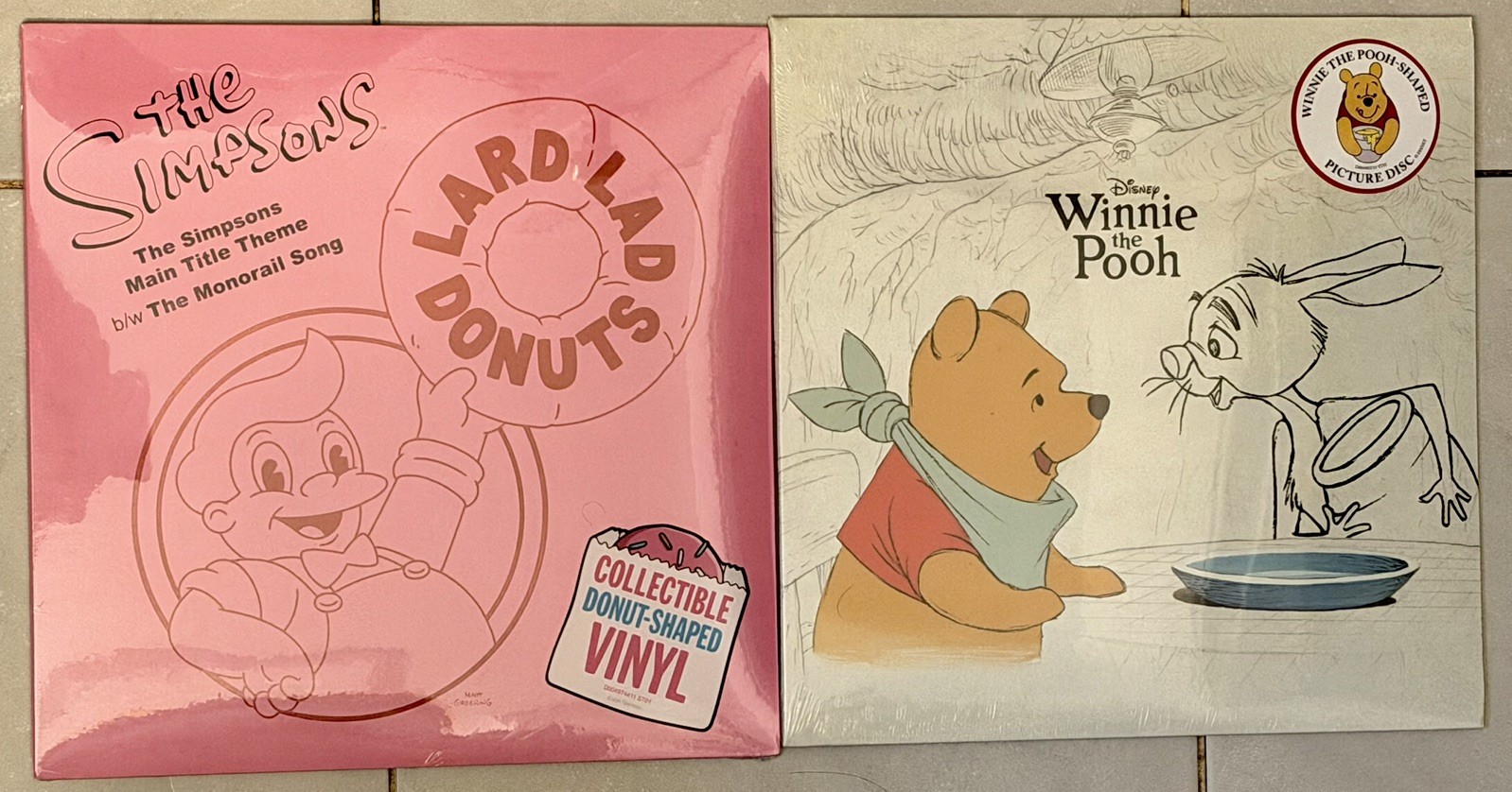 Two Disney D23 Vinyl Exclusives - The Simpsons 10 Inch & Winnie The Pooh 10 Inch