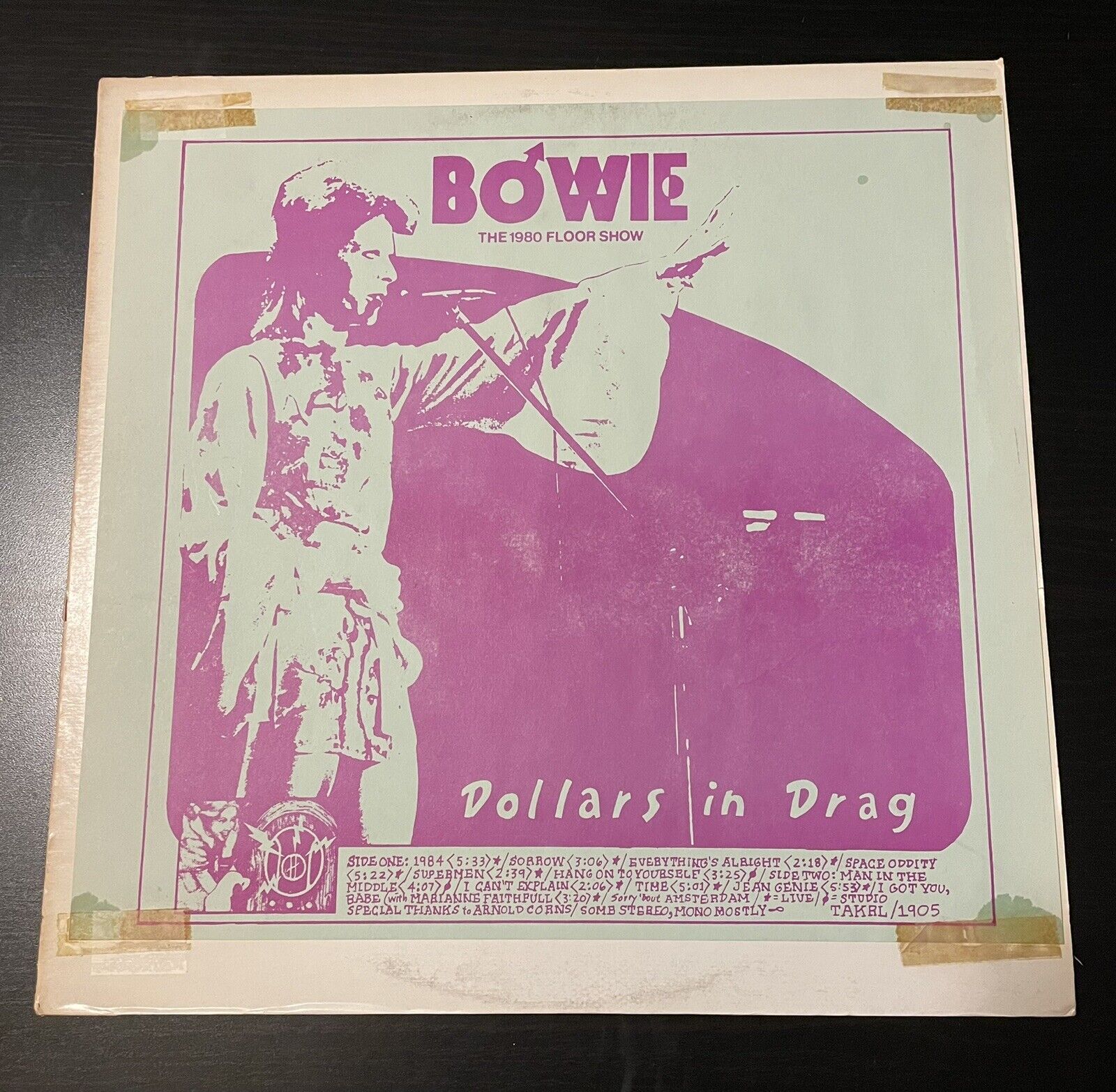 David Bowie - The 1980 Floor Show - Dollars In Drag - Green w/ Pink Taped Cover