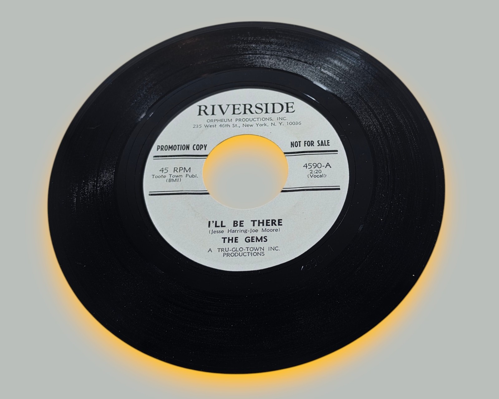 The Gems I'll Be There 45 RPM Riverside 4590 Promo Northern Soul 1967 VG