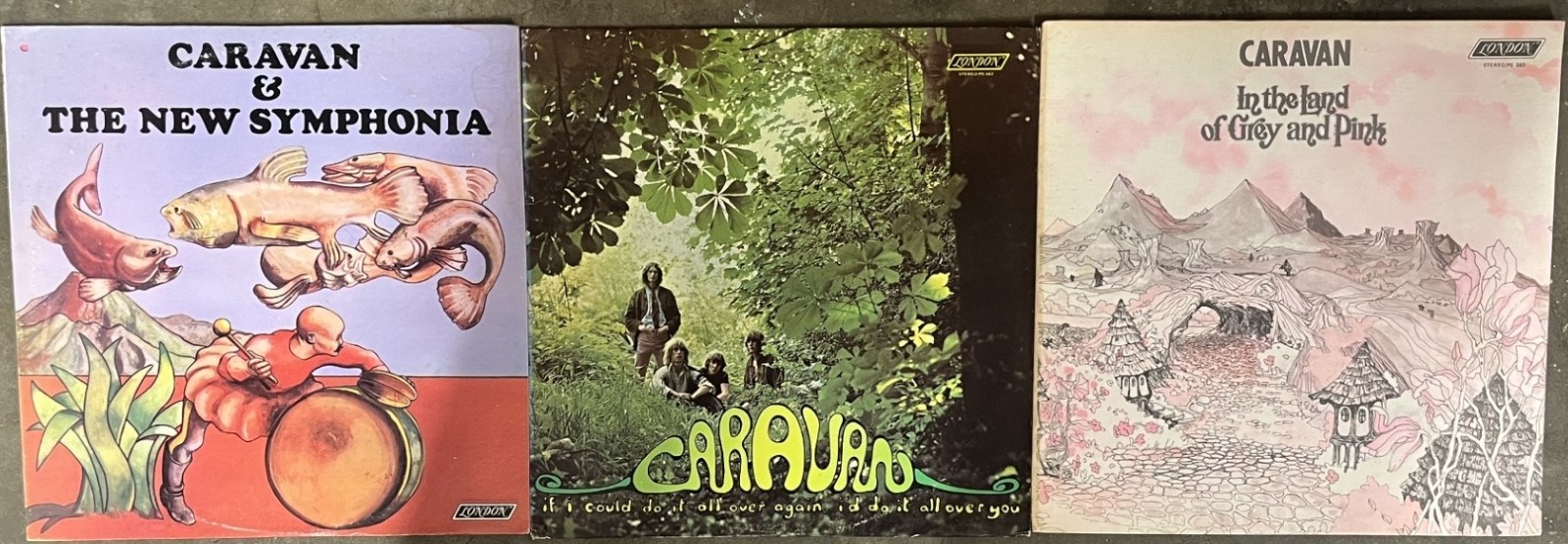 CARAVAN LP LOT - IF I COULD DO IT ALL OVER AGAIN YOU/LAND OF GREY & PINK vinyl