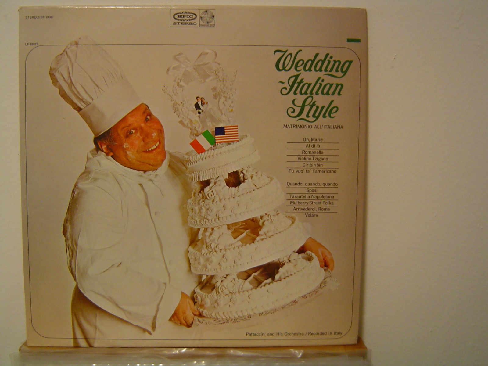 PATTACCINI AND HIS ORCHESTRA Wedding Italian Style LP/1965 Epic/M- Vinyl & Cover