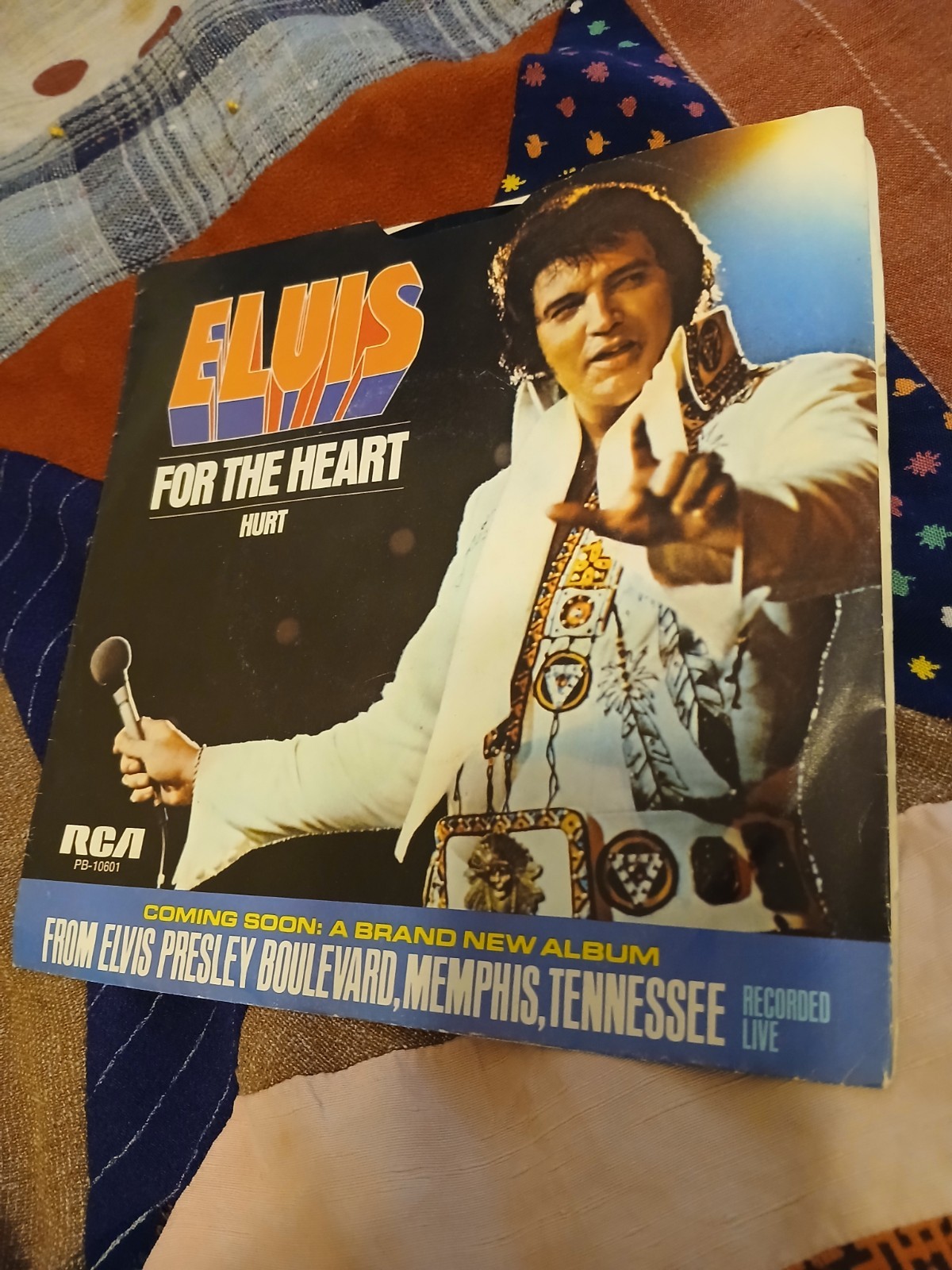 1970s Elvis Presley RCA Records Vinyl EXC / VG++ Hurt For The Heart 45 Record 