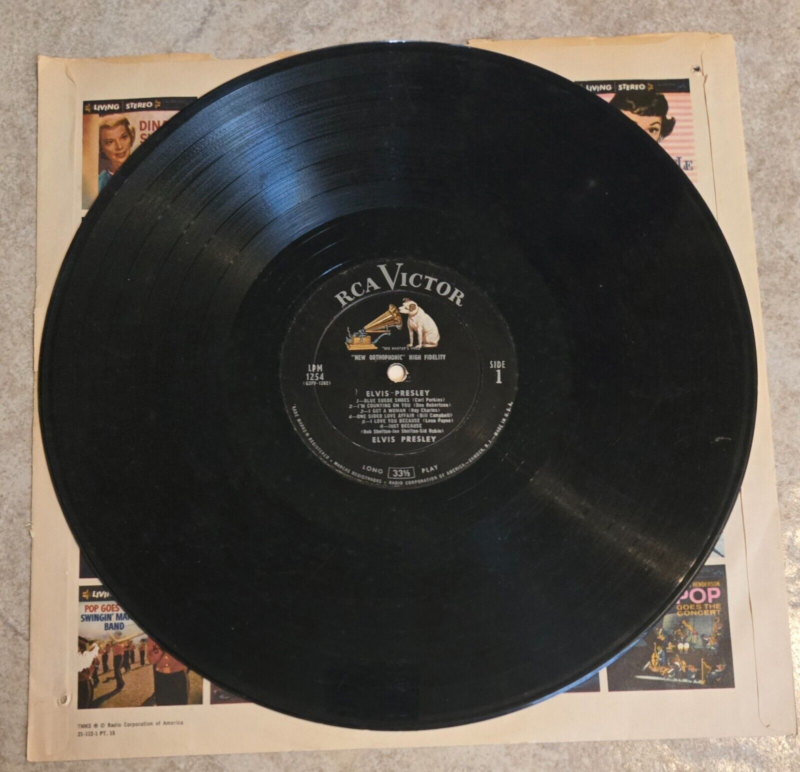 Elvis Presley Self Titled LP 1956 1st Press Mono Vinyl RCA Victor LPM-1254 Debut