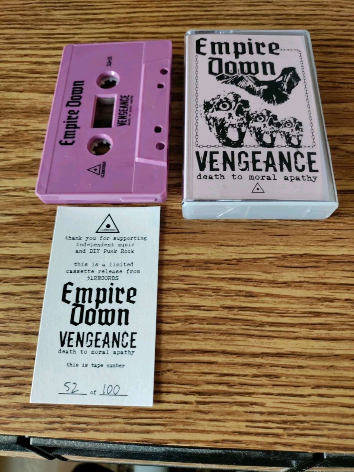 Empire Down Vengeance Death To Moral Apathy Tape Blood For Blood Agnostic Front