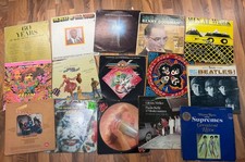Vintage Vinyl Record Lot LPs & 45s Beatles Elvis Madonna KISS Classic Rock picture