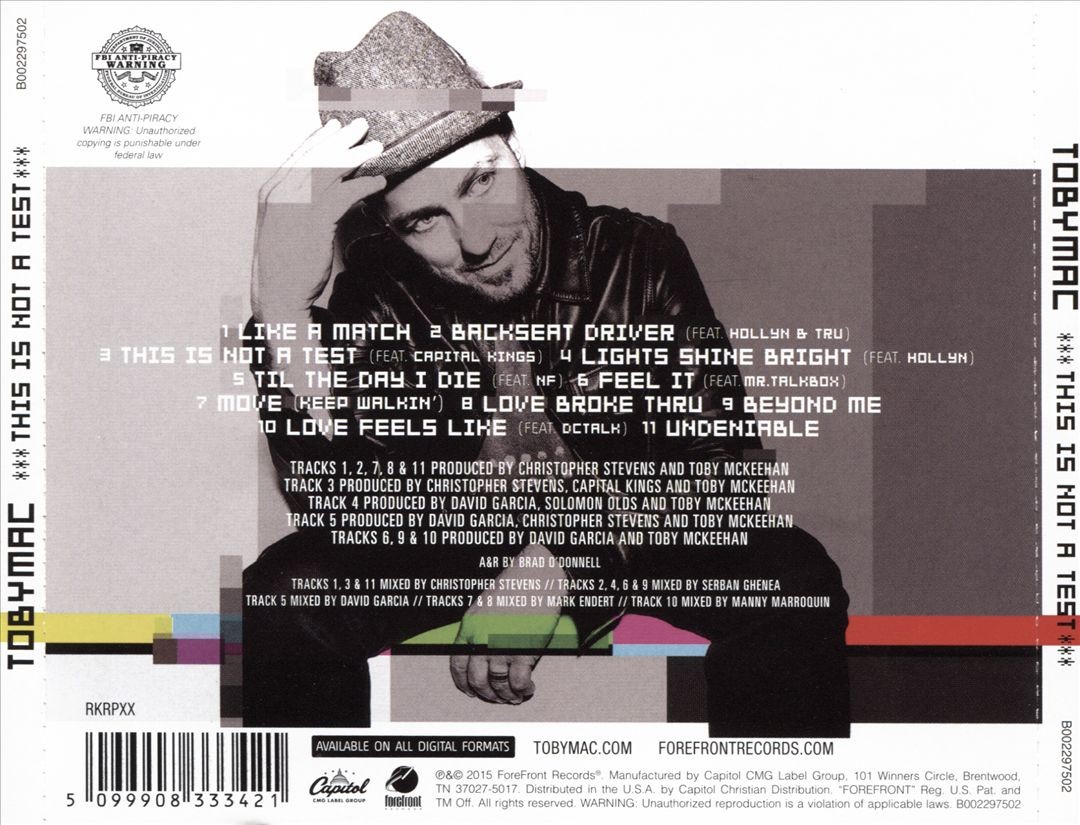 TOBYMAC - THIS IS NOT A TEST NEW CD