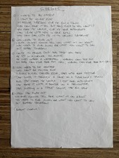 Noel Gallagher (Oasis) - Original Handwritten Lyrics for ‘Supersonic’ - Large picture