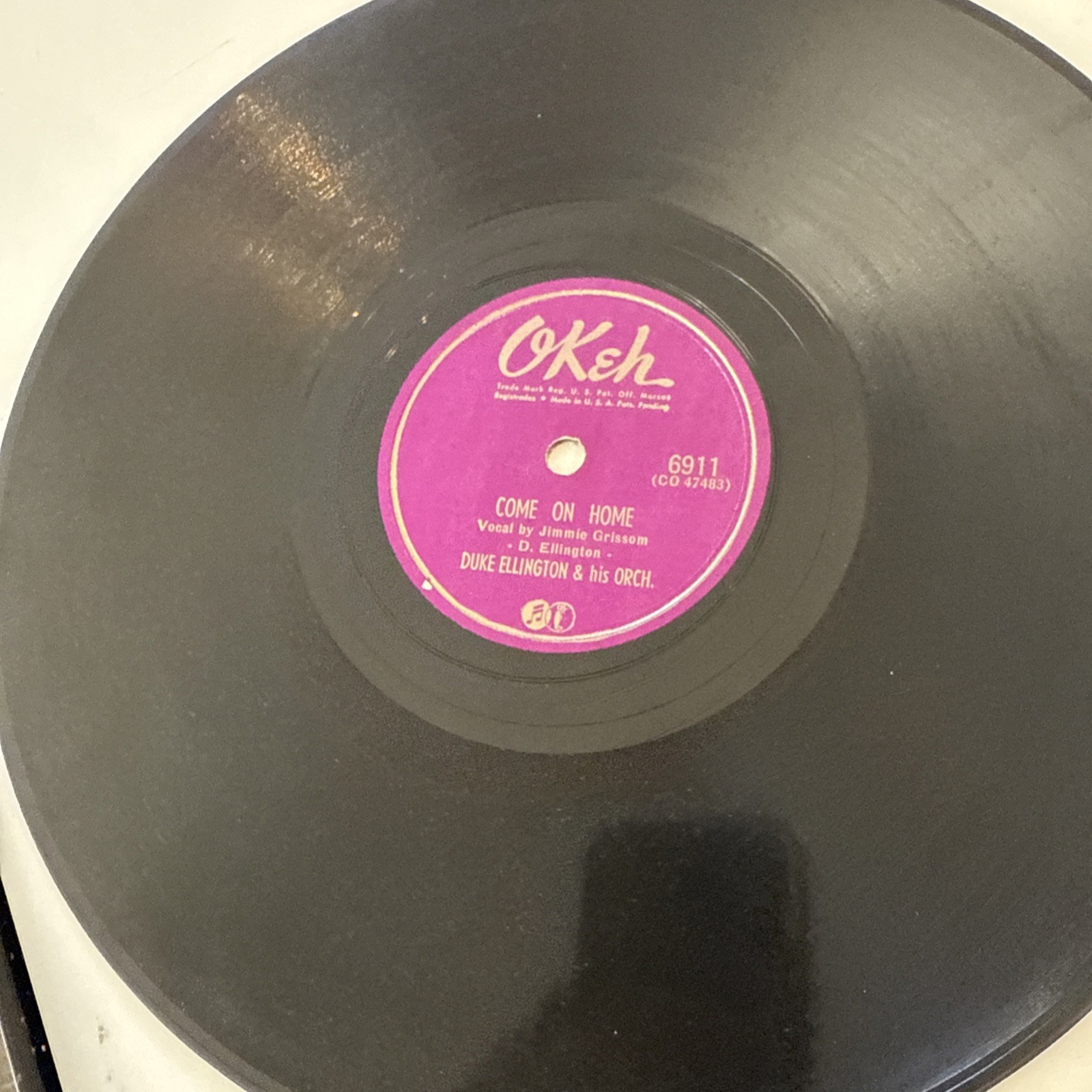 1951 JAZZ - DUKE ELLINGTON 78 rpm OKEH 6911 COME ON HOME EX