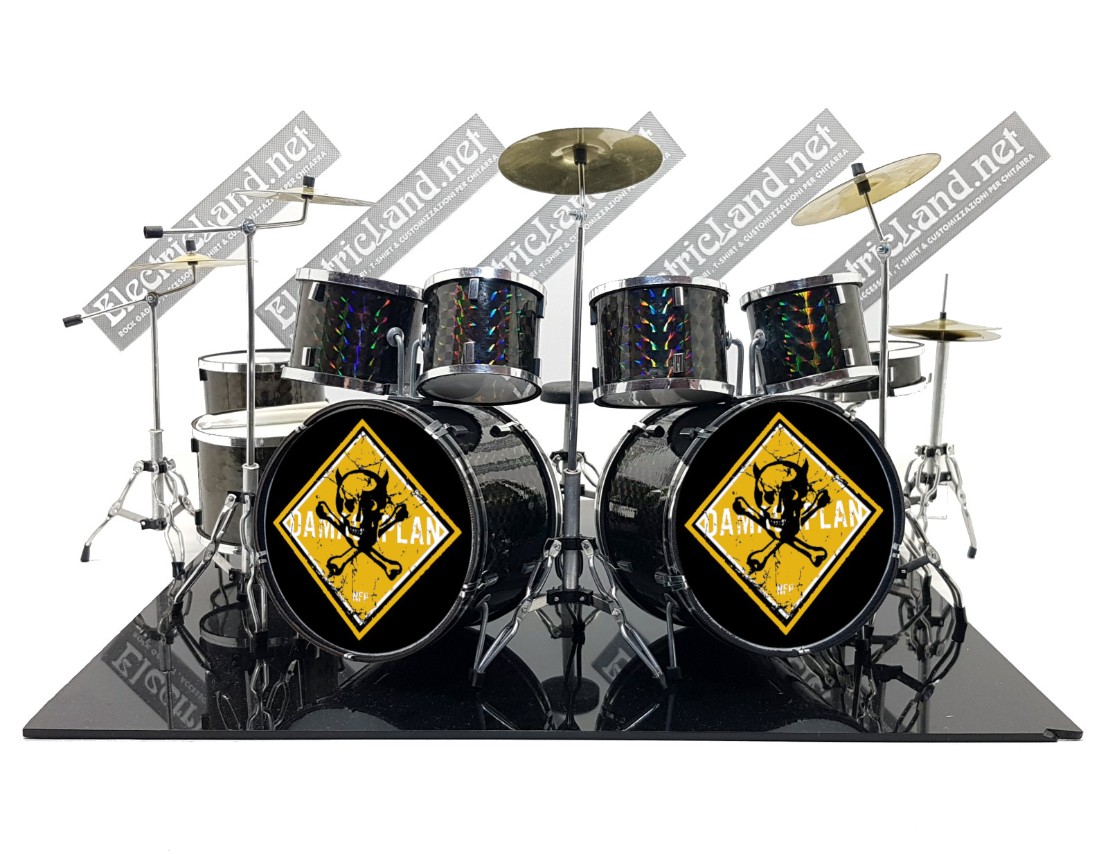 Mini Drum set Pantera Vinnie paul tribute miniature model scale 1:4 batteria kit