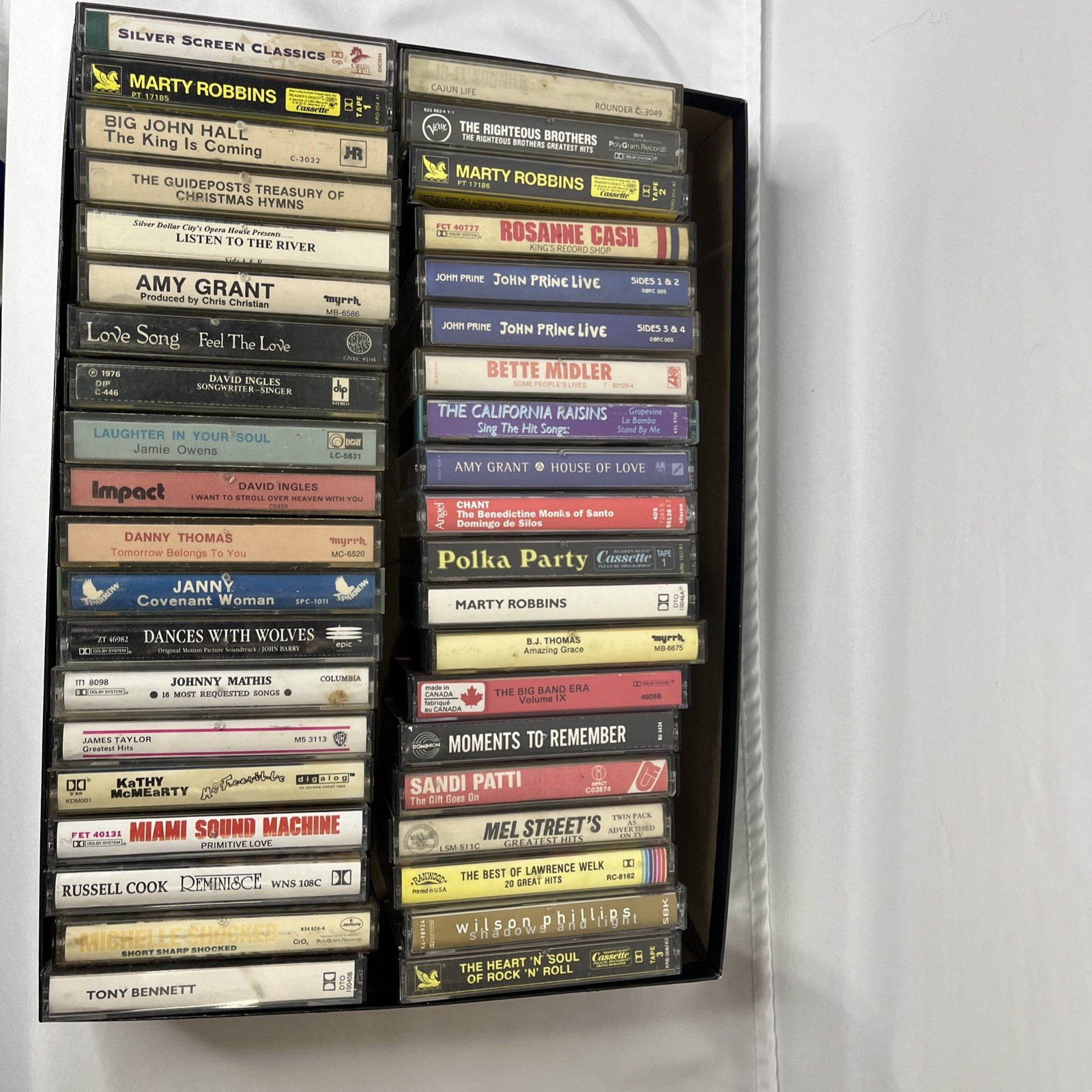Mixed Lot Of 40 Vintage Cassette Tapes, 50’s-90\'s Please View PHOTOS