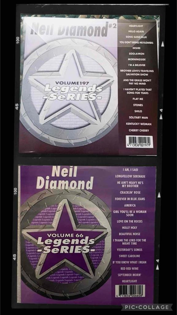 2 CDG KARAOKE DISCS NEIL DIAMOND OLDIES CD+G music songs set lot cd+g